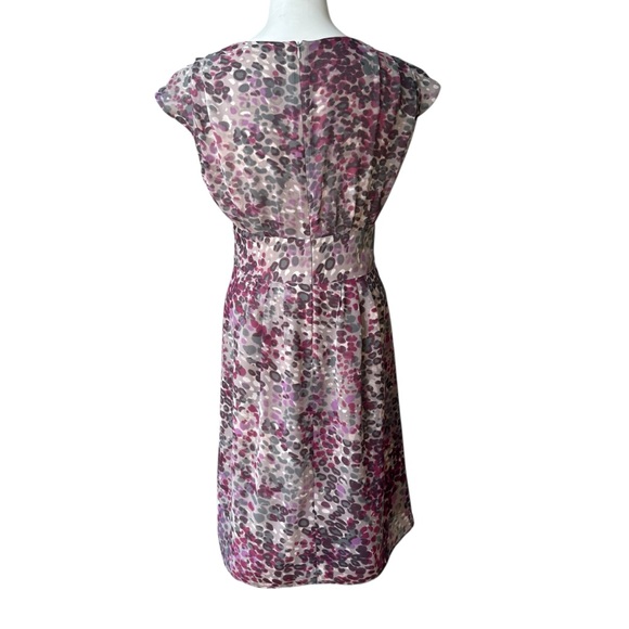 Banana Republic V-Neck Cap Sleeve Smocked Waist Chiffon Dress, Sz 2 - Picture 2 of 15